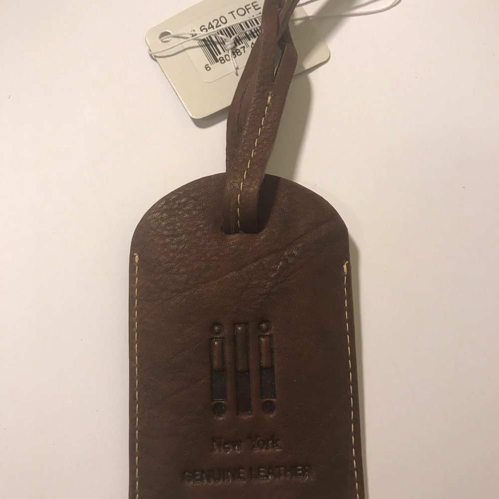 Quantity 5 Genuine leather luggage tags NEW